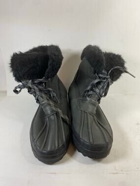 Sperry Maritime Leather Faux Fur Boots Womens 9.5W Duck Winter Snow Boots